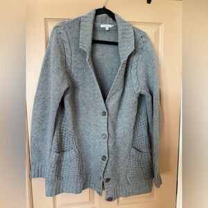 Toad&Co Heather Gray Button-Up Shawl Collar Cardigan